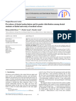 Prevalence of Dental Malocclusion and Its Gender Distribution Among Dental Students at Kabul University of Medical Science