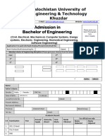 Admission Form For Engineering Programs