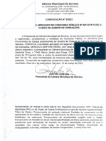 Convocacao No 3-2022 - 2o Colocado Agente de Operacoes - Marcelo Sartori Vieira