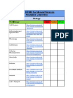 GCSE Combined Science AQA Revision Checklist