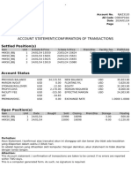 Account Statement/Confirmation of Transactions: Settled Position(s)