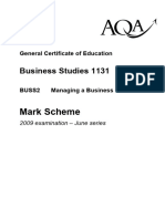 Buss2 Aqa June 2009 Mark Scheme