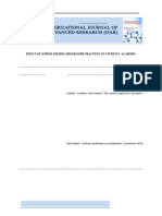 Effect of School Feeding Programme Practices On Students Academic Performance in Mathematics Subject in Public Primary Schools in Rwanda