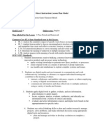 Direct Instruction Lesson Plan Model: Common Core ELA State Standards Met in This Lesson