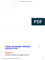 Lógica de Examen Admisión Resuelto PDF