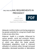 Nutritional Requirements in Pregnancy