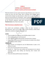 Coordination in Plants and Hormones in Animals Notes