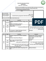 Education International School Weekly Plan: English