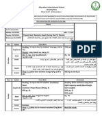 Education International School Weekly Plan: English