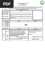 Trip.: Education International School Weekly Plan