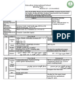 Education International School Weekly Plan