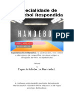 Especialidade de Handebol Respondida