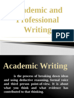 Academic and Professional Writing