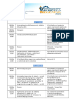 Cronograma Campamento de Verano Robótica Educativa 2024
