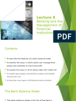 Lecture 8 - Banking and The Management of Financial Institutions