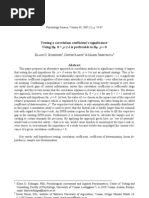 Testing A Correlation Coefficient's Significance: Using H: 0 U D O Is Preferable To H: U 0