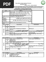 Education International School Weekly Plan