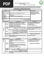 Education International School Weekly Plan