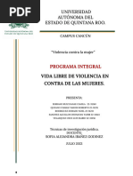 Programa Integral. Vida Libre de Violencia A La Mujer.