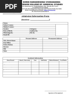 Admission Information Form