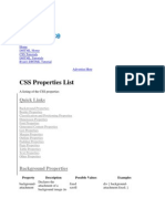 CSS Properties List: Quick Links