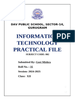 Practical File - XII-K JAVA (Geet)