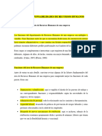 Funciones y Perfiles Del Área de Recursos Humanos de Una Empresa