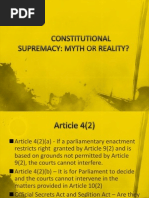 Constitutional Supremacy, Myth or Reality