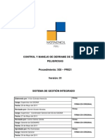 SGI-PR021 Control y Manejo de Derrame de Sustancias Peligrosas