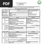 Education International School Weekly Plan: English