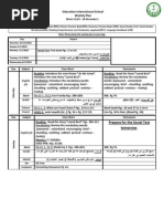 Education International School Weekly Plan