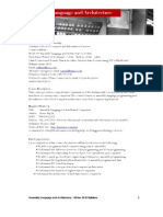 Assembly Language and Architecture: Winter 2012