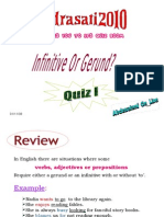 Gerund or Infinitive? QUIZ