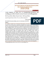 Yield Response of Aman Rice To Transplanting Geometry and Seedlings Per Hill in South-Western Coastal Soil of Bangladesh