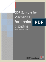 Mechanical Engineering CDR Sample Anzsco Code 233512