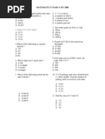 Matematics Years 4 Jsu 2008