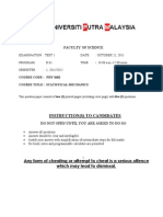 Faculty of Science: Instruction (S) To Candidates