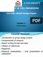 Lecture 1 - Group Design Project