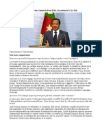 Message de Paul Biya A La Nation 31-12-2011