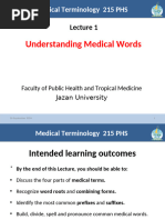 Lecture (1) Understanding Medical Terms