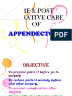 Pre Post Operative Care of Appendicectomy