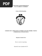 Introducción, Aspiraciones e Interrogantes Del Hombre Visiones Antropológicas Inmanentistas