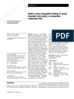 Gastric Versus Transpyloric Feeding in Severe Traumatic Brain Injury: A Prospective, Randomized Trial