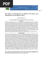 The Impact of Urbanization On Diabetes Prevalence and Management in Sub-Saharan Africa