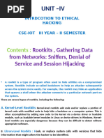 ETHICAL HACKING Root Kits Sniffers and DDOs