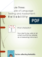 W3 Principle of Language Testing and Assessment Reliability - Presentation