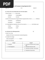 CH II Life Proceses in Living Organisms Part I