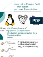 Computational Lab in Physics: Part I Basics of Linux, Emacs & C++