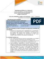 Guia de Actividades y Rúbrica de Evaluación Actividad Paso 2 - Identificar El Problema de Investigación