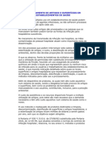 Processamento de Artigos e Superfícies em Estabelecimentos de Saúde